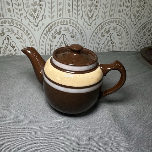 Sadler‎ Brown Betty Ceramic Striped Teapot Staffordshire England - Picture 4 of 8